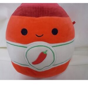 Squishmallow Shozo Hot Sauce Bottle 8 Inch Orange Plush Kellytoy Foodie Plush
